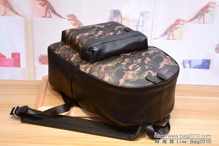 COACH蔻馳 海外代購 59915新款 男士迷彩綠雙肩背包  Chz1570
